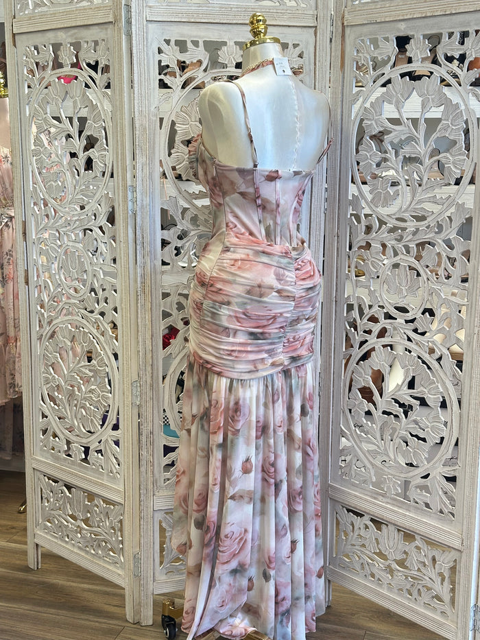 Brushed Floral Corset Dress- Estira, Stretchy