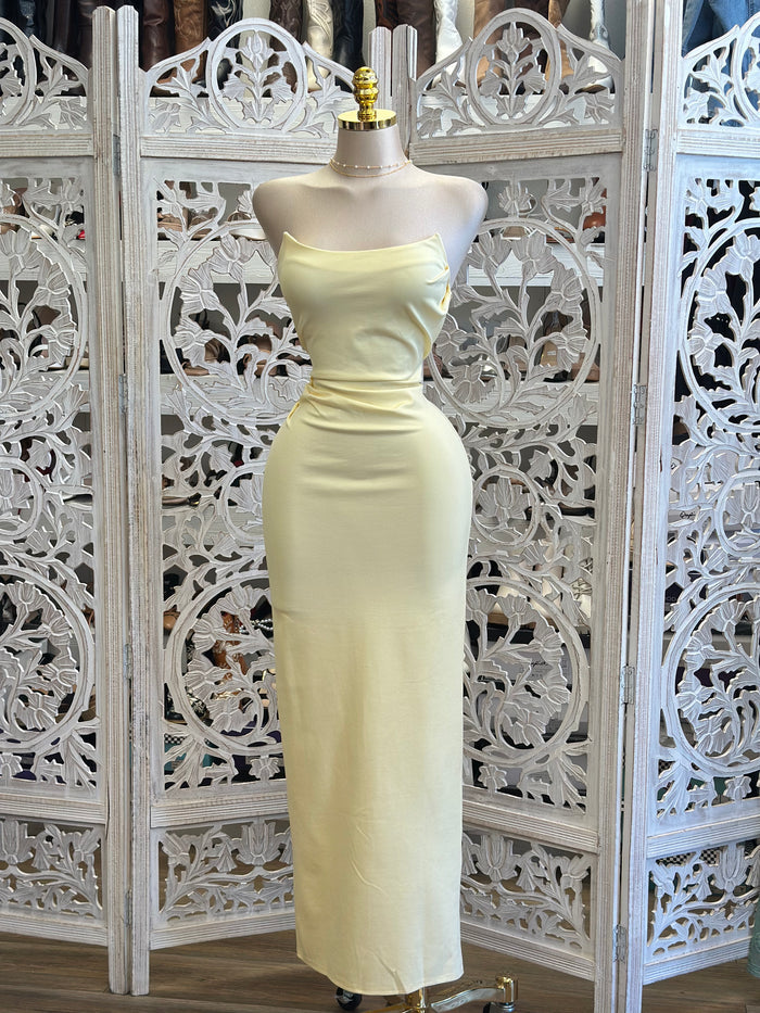 Butter Strapless Midi Dress- Stretchy, Estira