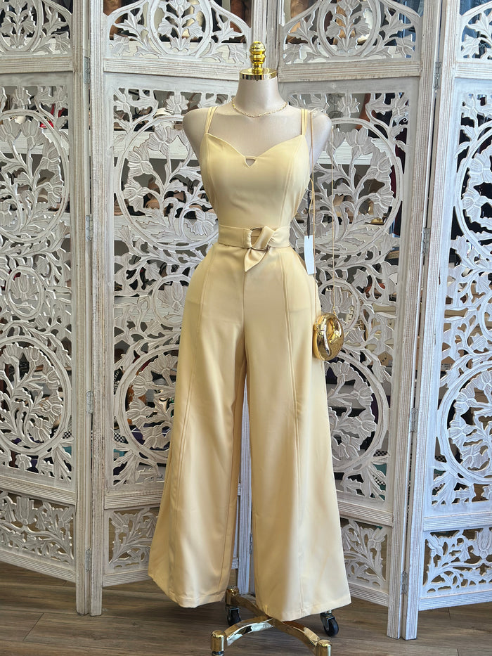 Butter Wide Leg Jumpsuit - Slightly Stretchy,Estira Poco