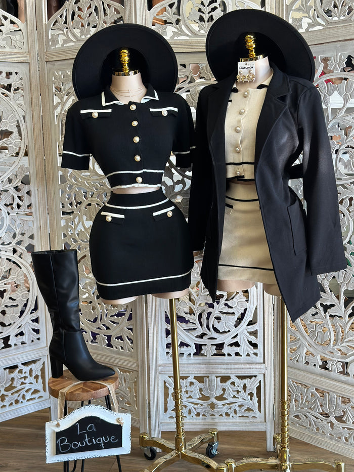 Button Up Mini Skirt Set