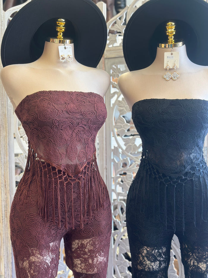 Camilla Lace  Set-No Estira, Not Stretchy