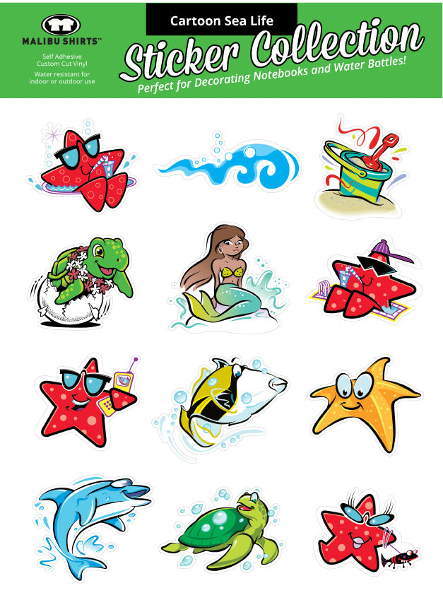Cartoon Sea Life Sticker Collection