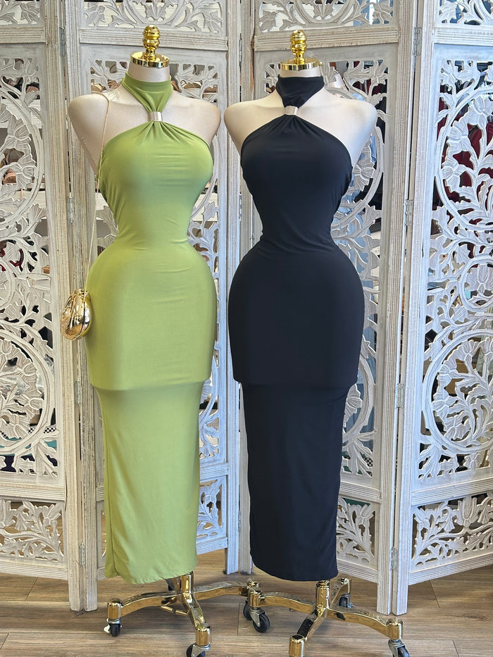 Cinched Midi Dress -Estira, Stretchy