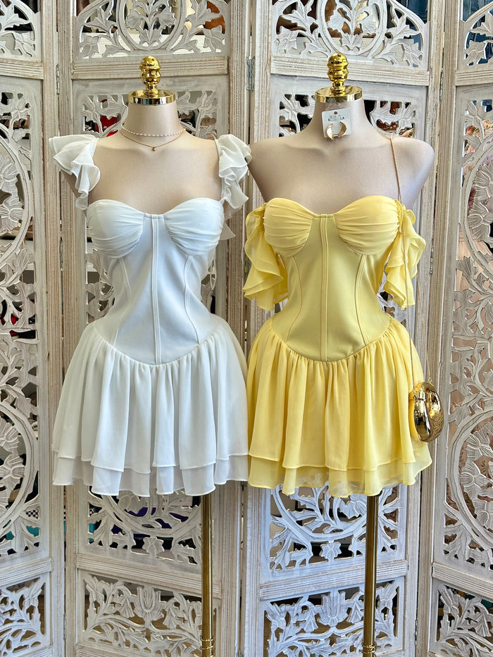 Corset Off Shoulder Mini Dress- Estira, Stretchy