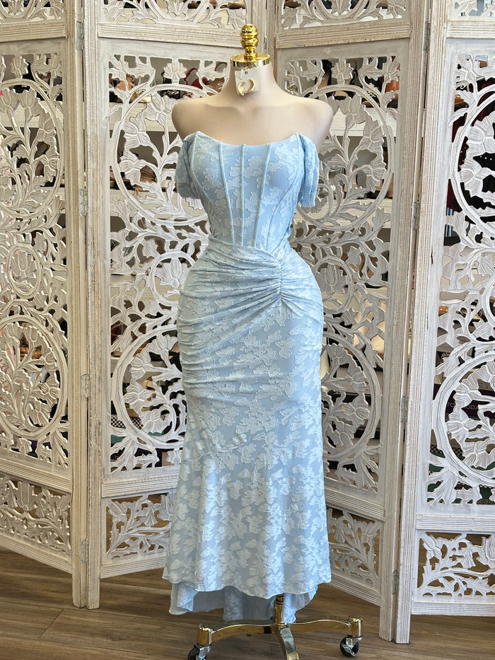 Corset Sky Blue Dress-Stretchy, Estira