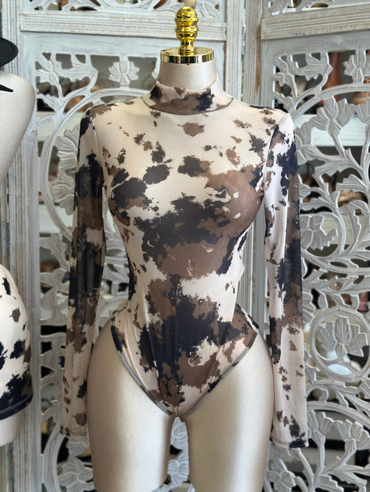 Cow Print Body Suit