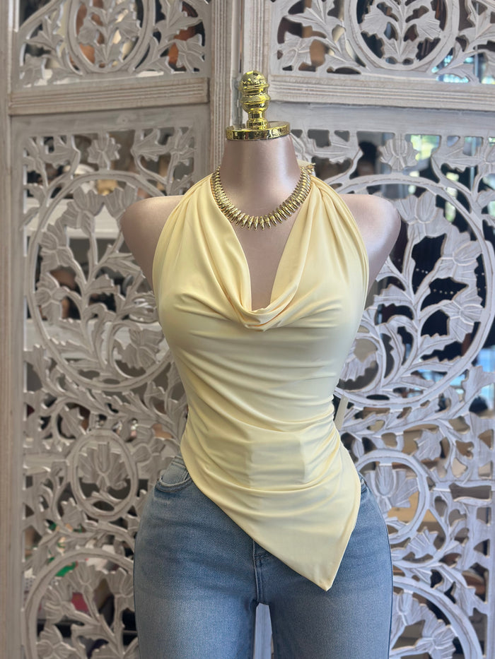 Cowl Neck Backless Top