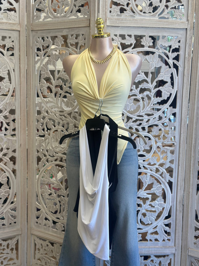 Cowl Neck Backless Top