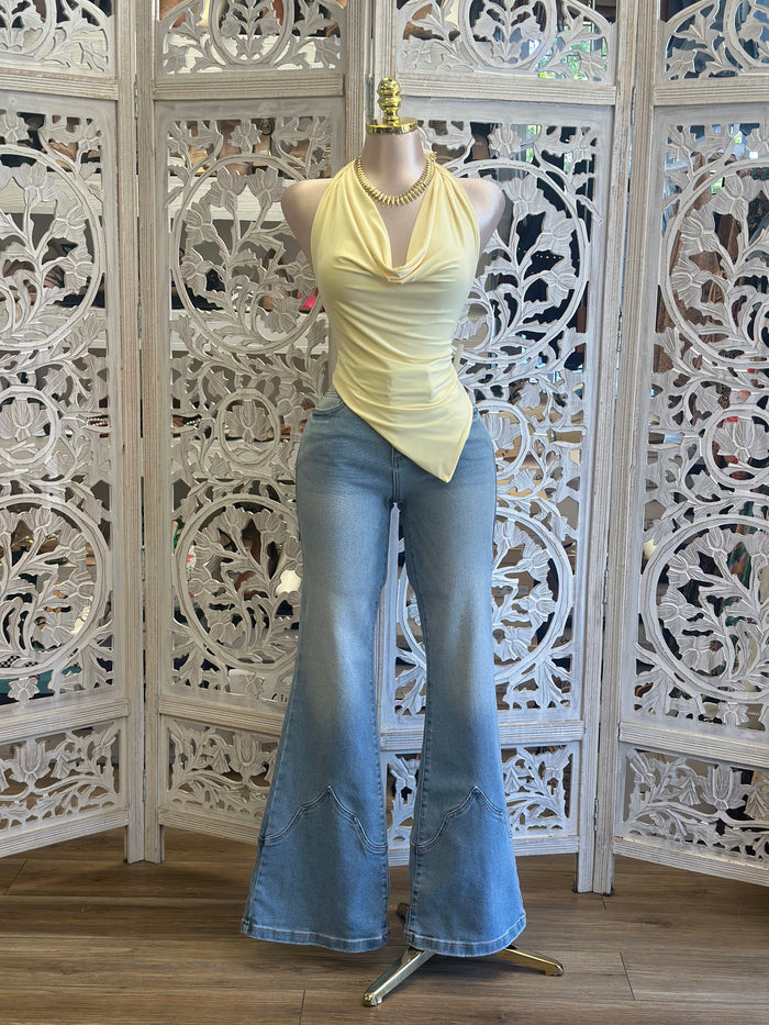 Cowl Neck Backless Top