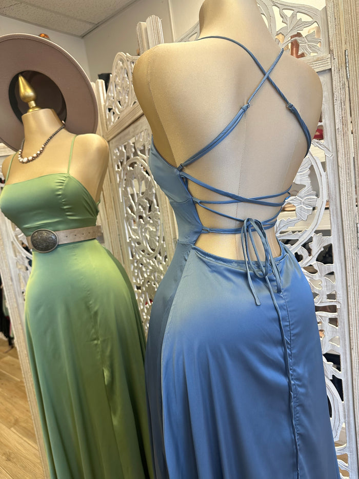 Crossback Formal Dress- Stretchy
