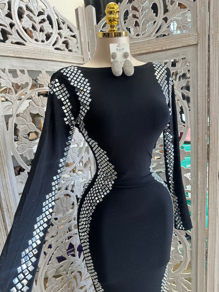 Curvy Sequin Lined Formal Dress- Stretchy,Estira