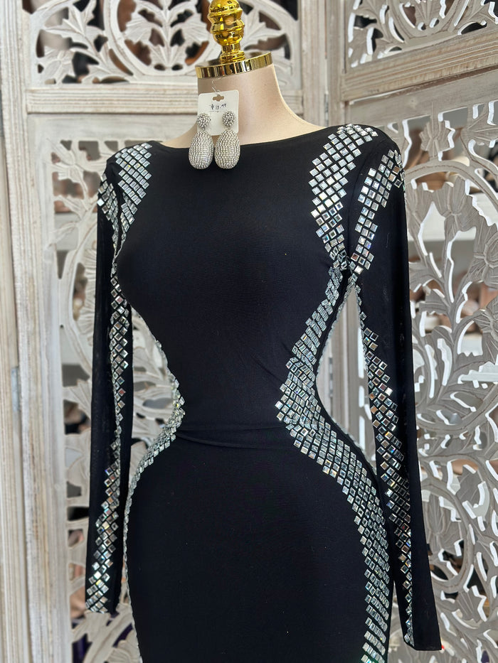 Curvy Sequin Lined Formal Dress- Stretchy,Estira