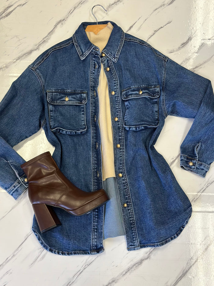 Denim Light Jacket Button Up