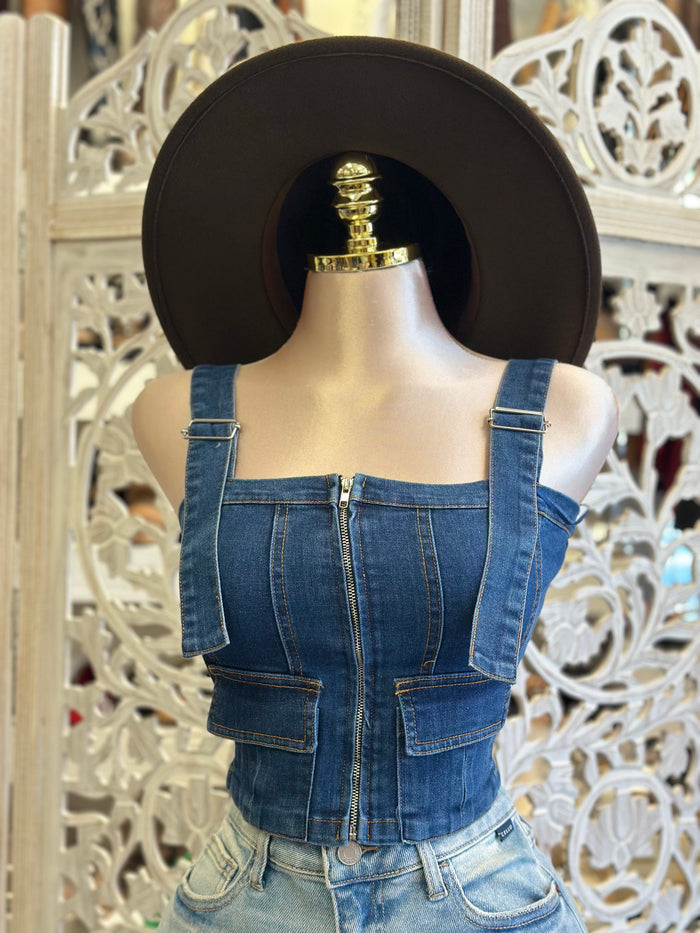 Denim Pocket Top