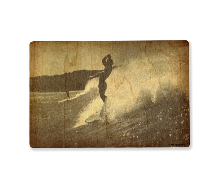 Diamond Head Surfer Wooden Postcard
