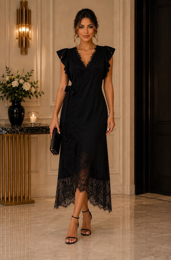 Doll Lace Detail Dress- Not Stretchy, No Estira