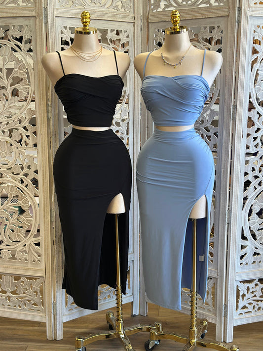 Draped Skirt and Cami Set- Estira, Stretchy