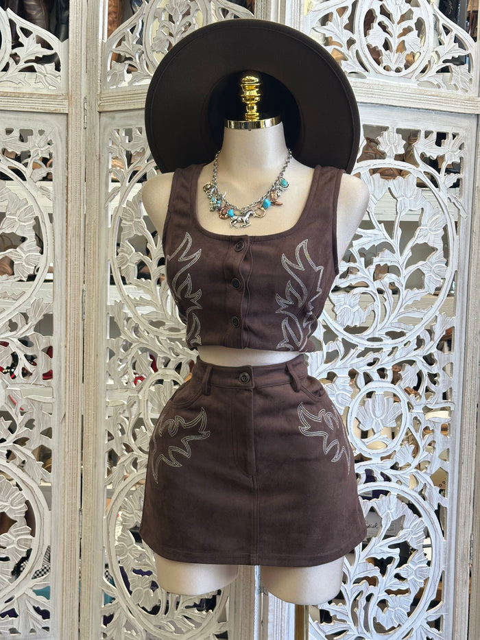 Earth Brown Flower Set- Slightly Stretchy, Estira Poco