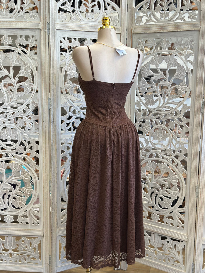 Espresso Brown Cami Midi Dress - Estira, Stretchy