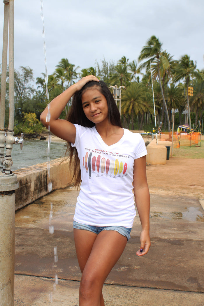 Evolution of the Surfboard Ladies' V Neck