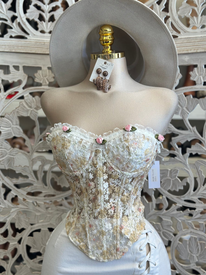 Floral Dream Corset Top- Estira, Stretchy