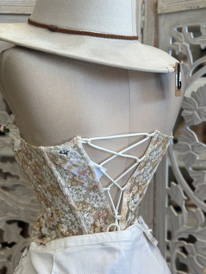 Floral Dream Corset Top- Estira, Stretchy