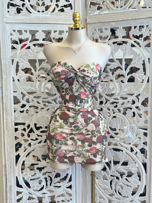 Floral Garden Mini Dress- Stretchy, Estira