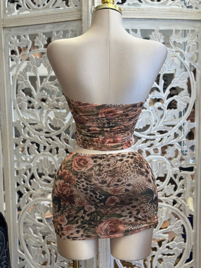 Flower Cheetah Print Mini Set- Estira Poco, Slightly Stretchy