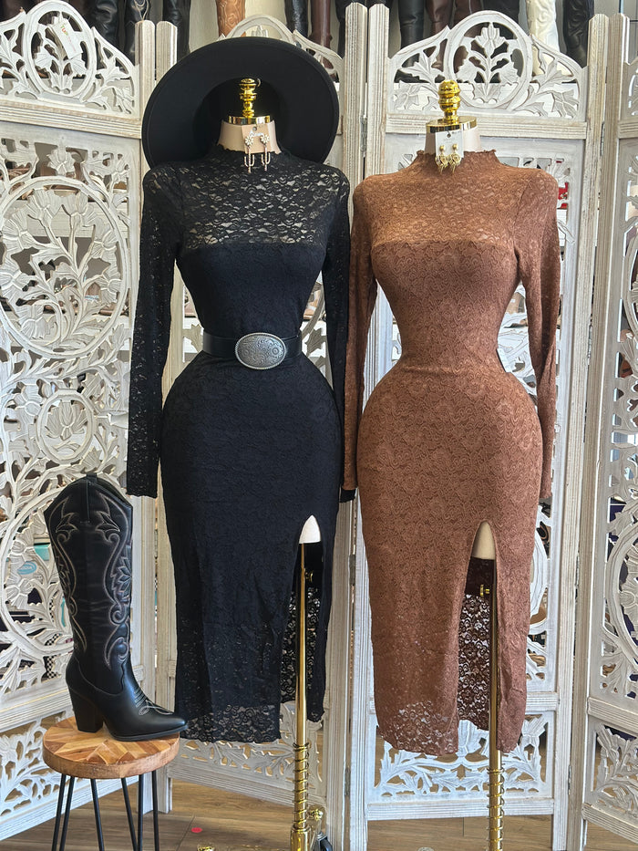 Full Lace Body Con Dress - Estira , Stretchy
