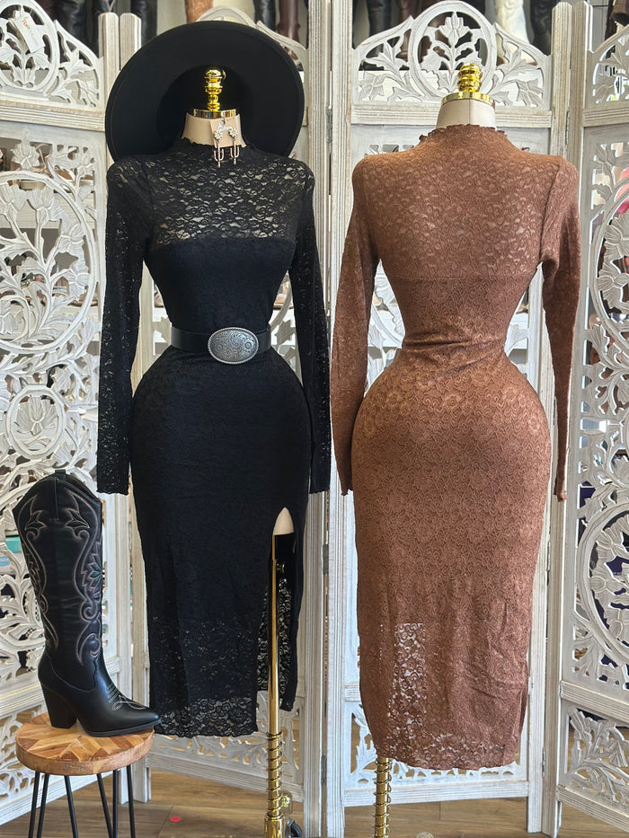Full Lace Body Con Dress - Estira , Stretchy