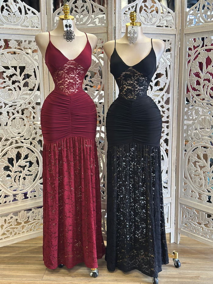 Full Lace Cami Maxi Dress- Stretchy,Estira