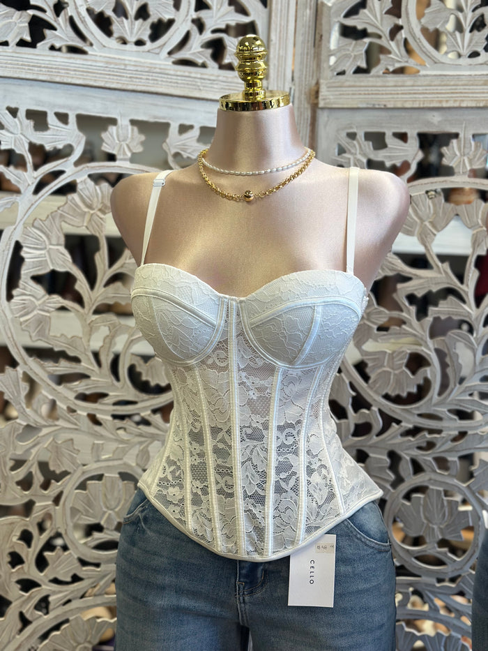 Full Lace Corset Top - Estira, Stretchy