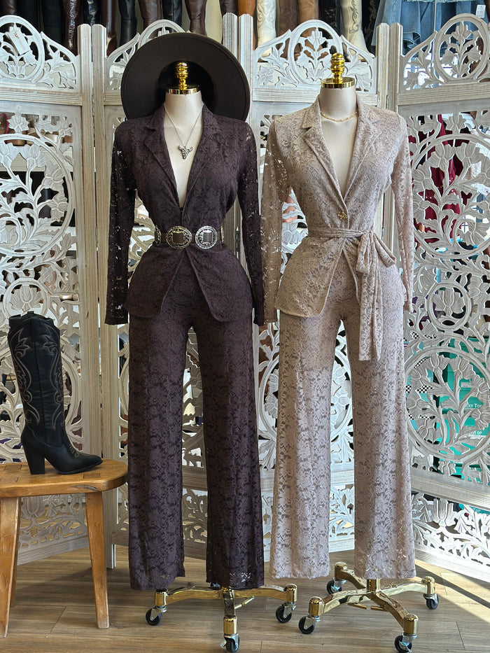 Full Lace Pantsuit Set- Stretchy,Estira
