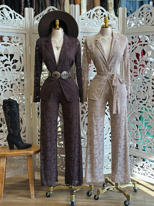 Full Lace Pantsuit Set- Stretchy,Estira