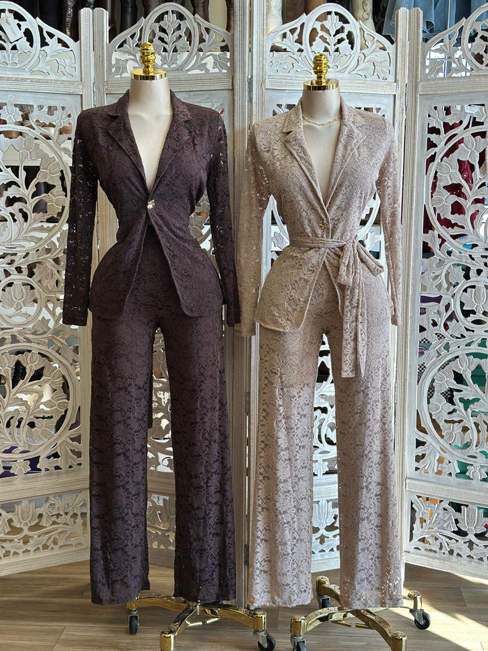 Full Lace Pantsuit Set- Stretchy,Estira