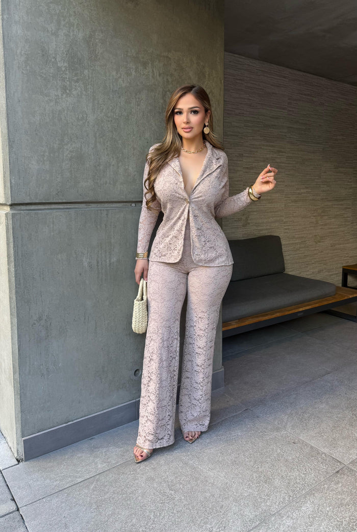 Full Lace Pantsuit Set- Stretchy,Estira