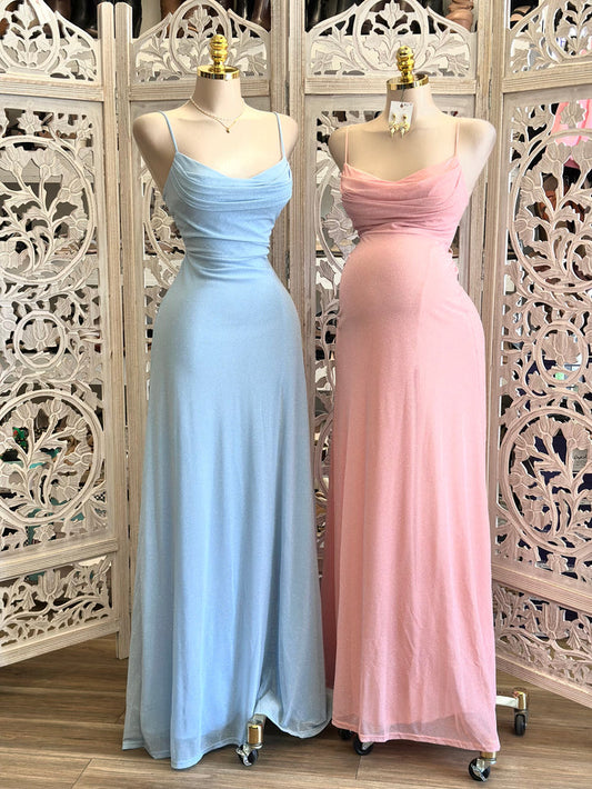 Glittery Cross Back Maxi Dress - Estira, Stretchy