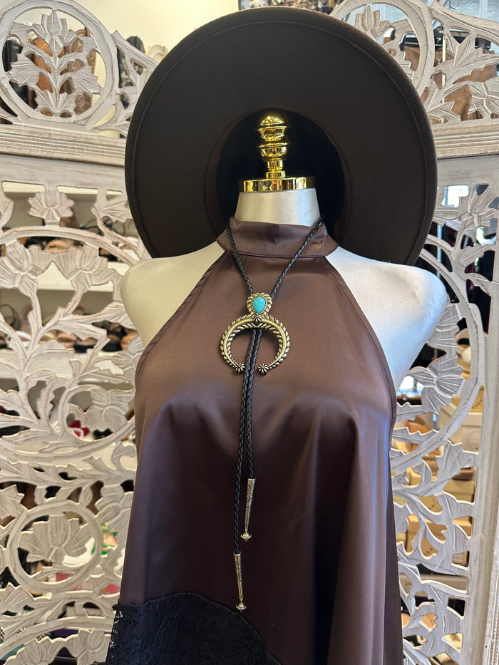 Half Moon Single Stone Necklace