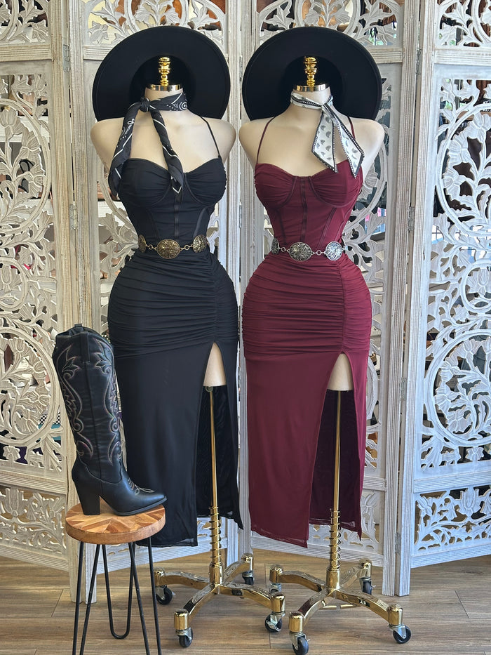 Halter Corset Dress-Estira Stretchy