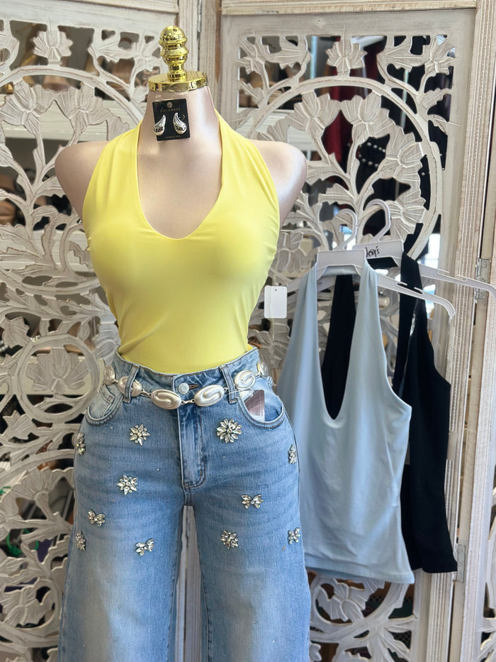 Halter Solid Sleek Top