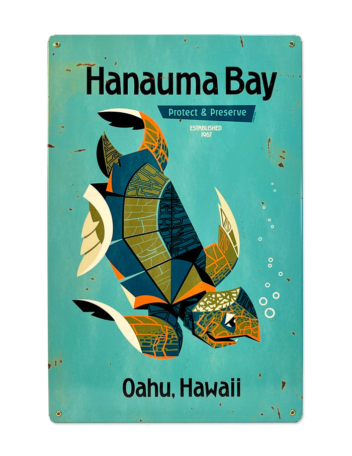 Hanauma Turtle Metal Sign