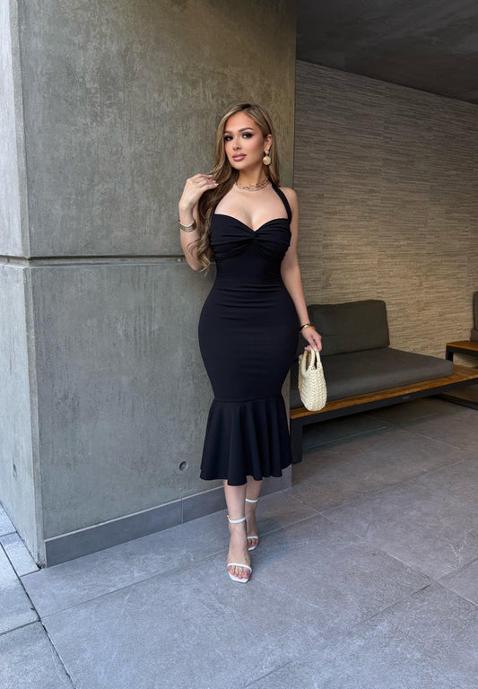 Heart line Mermaid Midi Dress - Estira, Stretchy