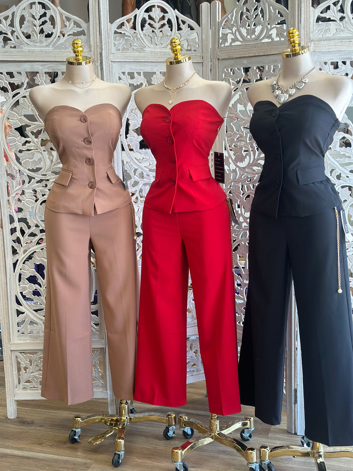 Heartline Vest and Trouser Set- Stretchy, Estira