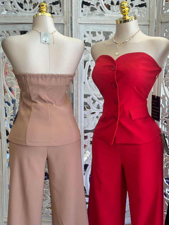 Heartline Vest and Trouser Set- Stretchy, Estira