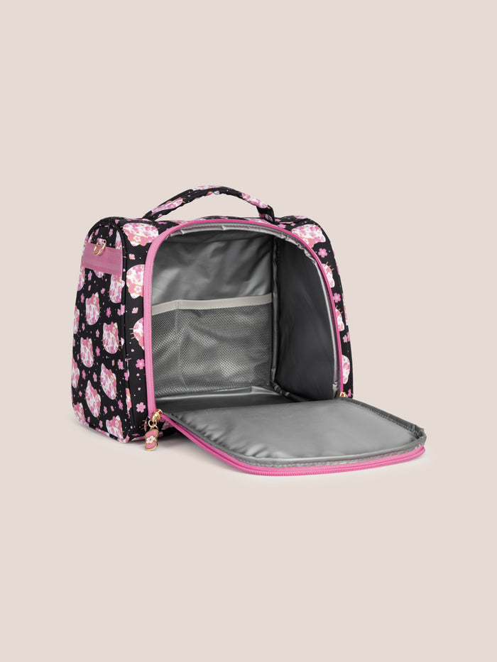 Hello Kitty® × JuJuBe Cherry Blossoms Insulated Bottle Bag – Black and Pink