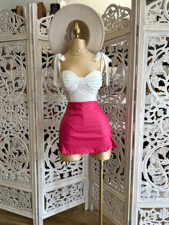 Hot Pink Mini Skort- Slightly Stretchy