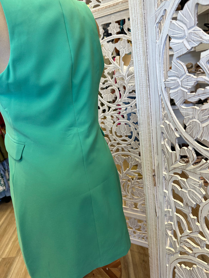 Hunter Green Sleeveless Coat Dress