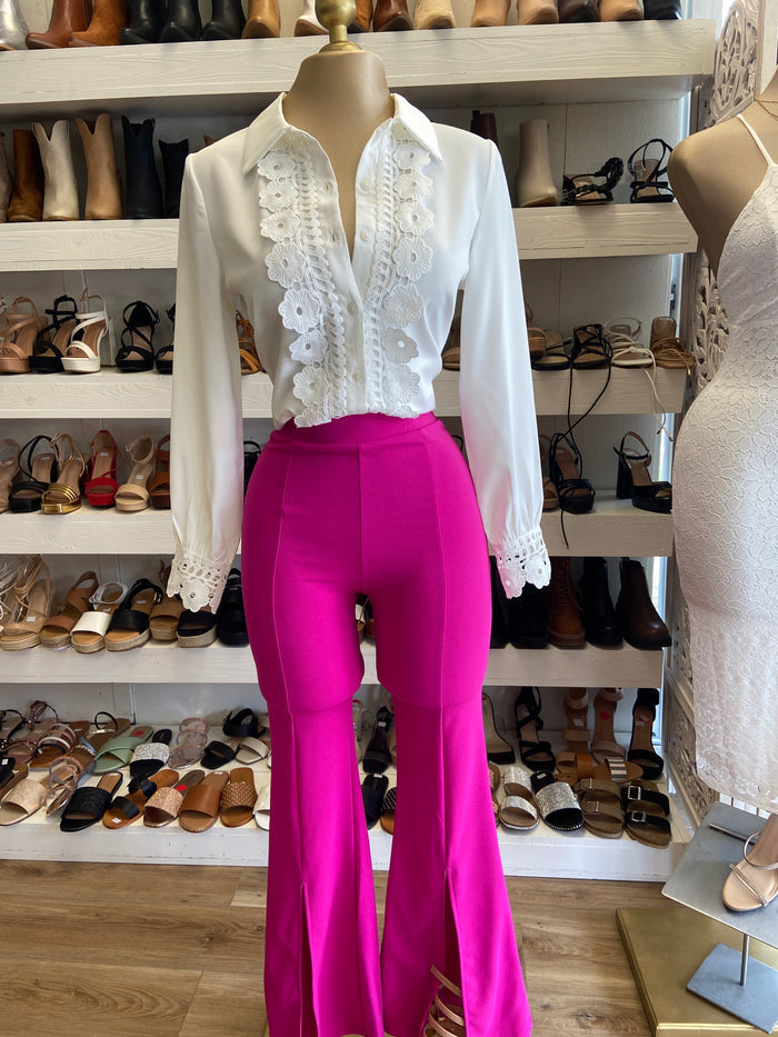 Lace Button Top