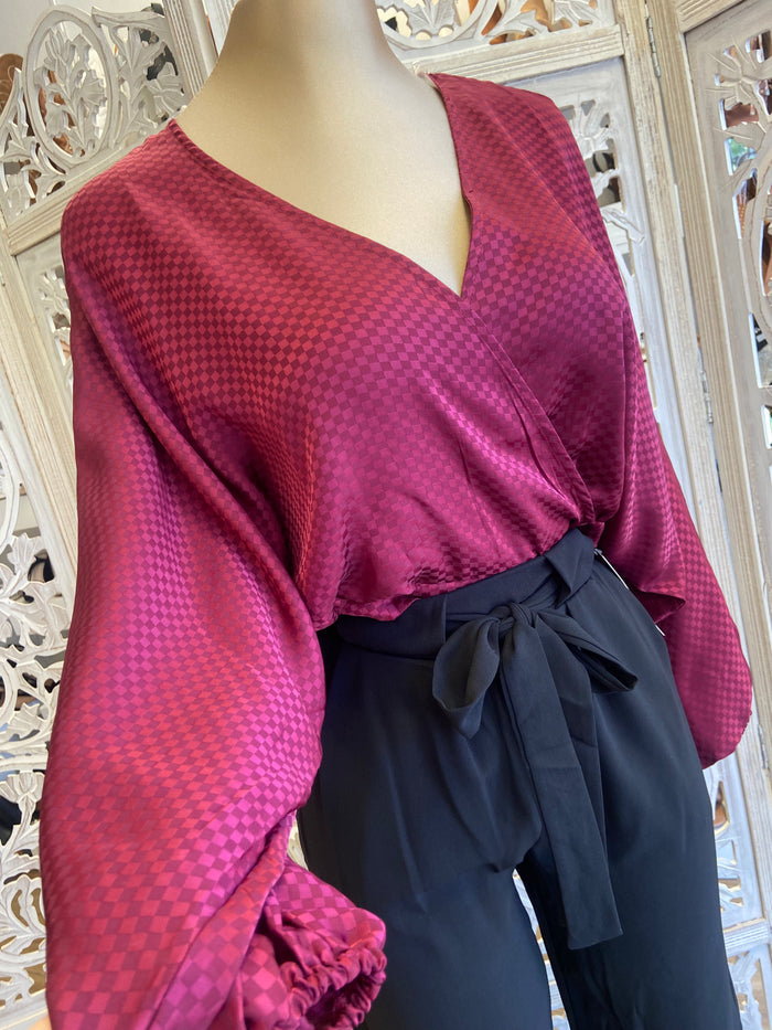 Fuchsia Checkered Blouse