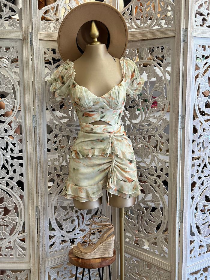Tie Dye Cutout Mini Dress